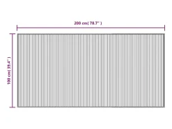 Senad Alfombra rectangular bambú marrón oscuro 100x200 cm