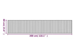 Senad Alfombra rectangular bambú gris 60x300 cm