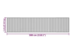 Senad Alfombra rectangular bambú gris 70x300 cm