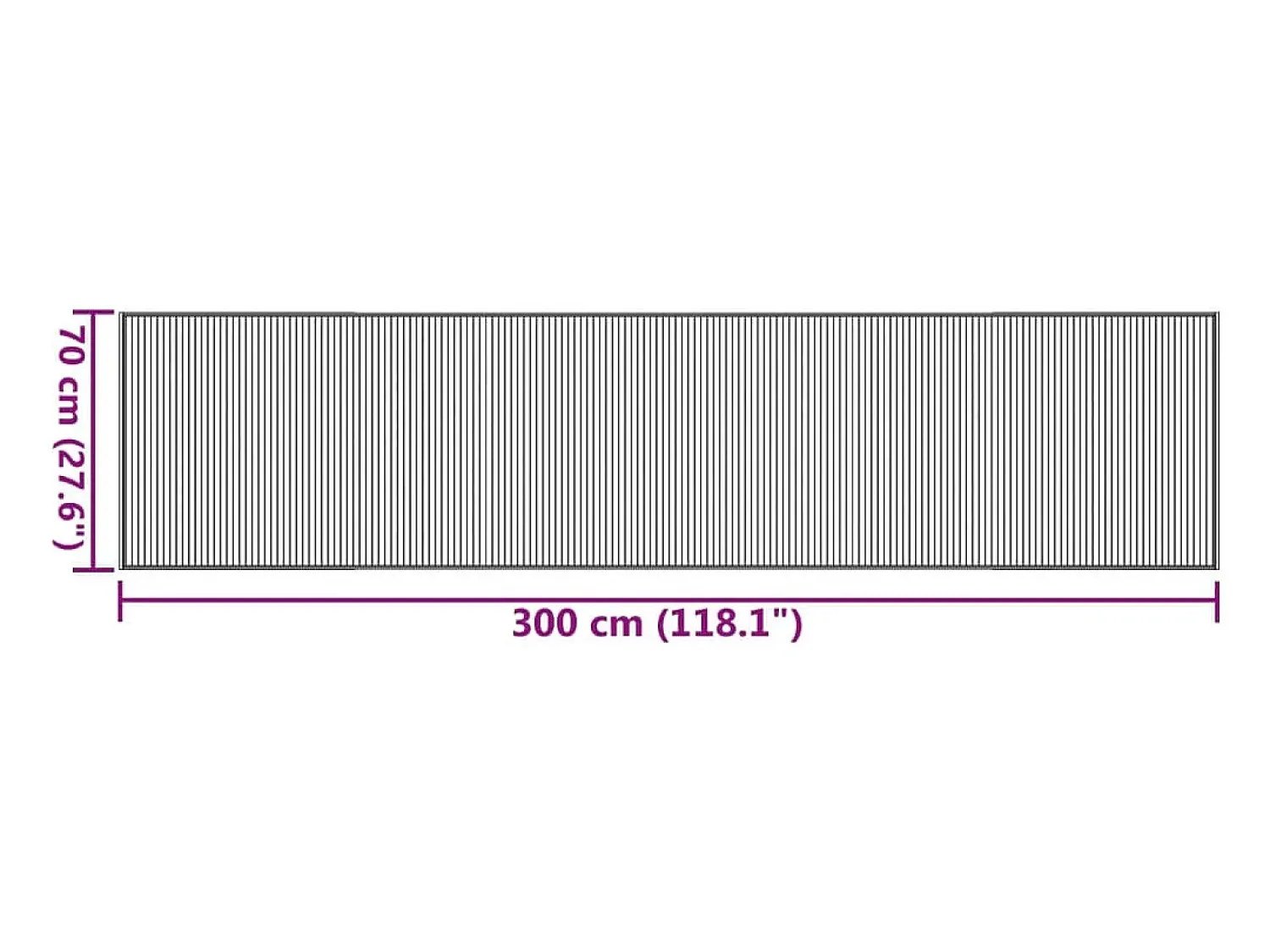 Outlet Garden Furniture Senad Alfombra rectangular bambú color natural claro 70x300 cm Beige