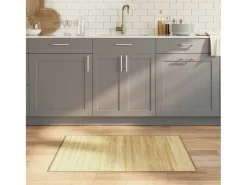 Senad Alfombra rectangular bambú color natural claro 70x100 cm