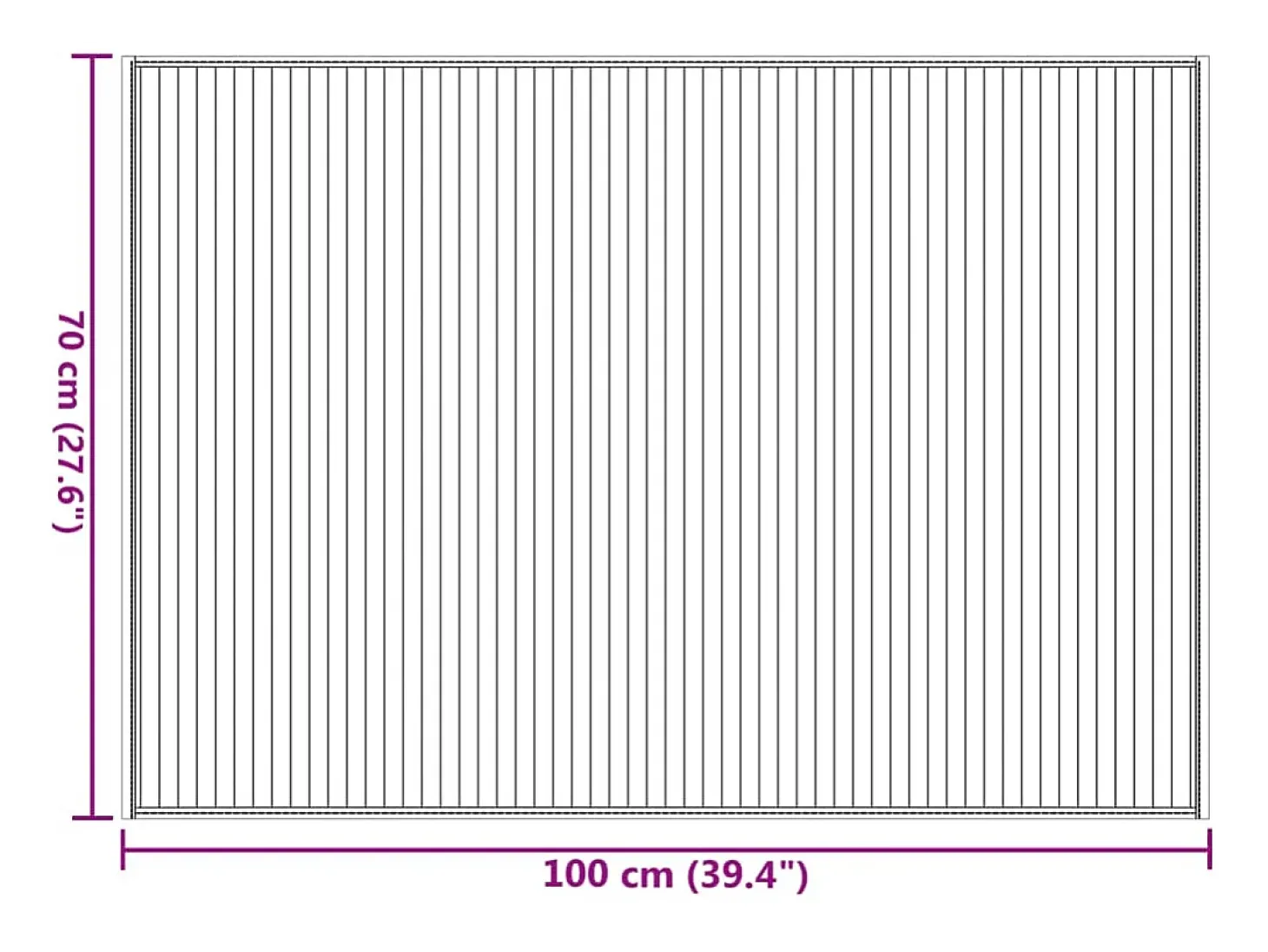 Senad Alfombra rectangular bambú color natural claro 70x100 cm