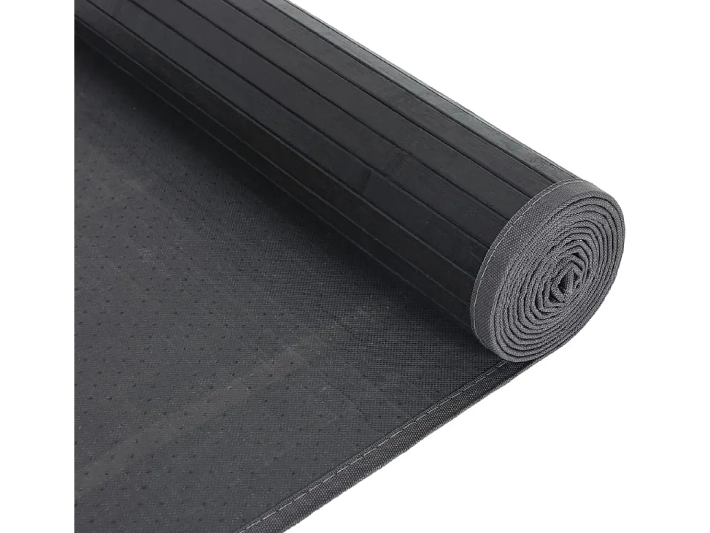 Senad Alfombra rectangular bambú gris 80x200 cm