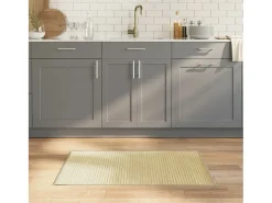 Senad Alfombra rectangular bambú color natural claro 60x100 cm