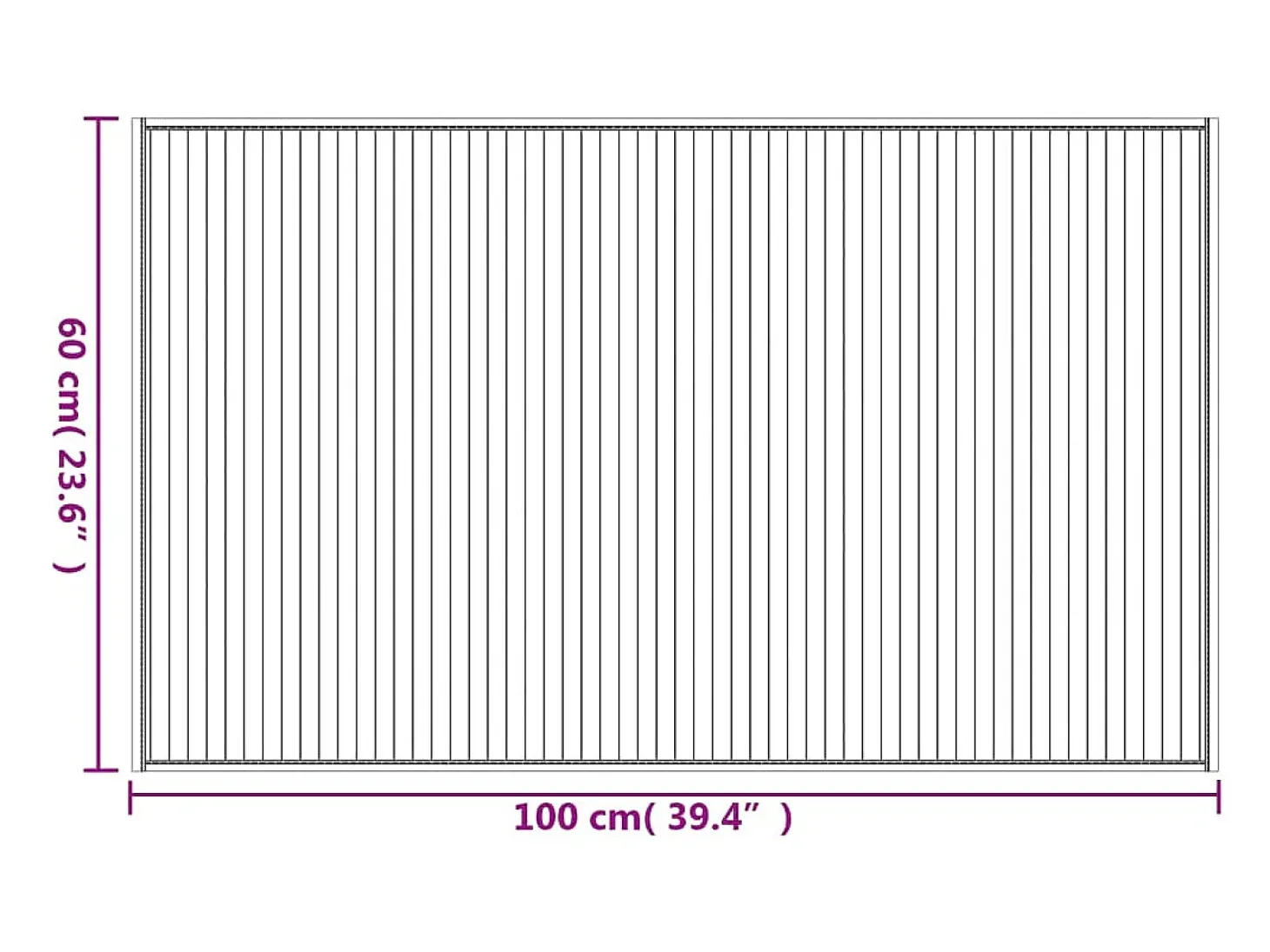 Senad Alfombra rectangular bambú color natural claro 60x100 cm