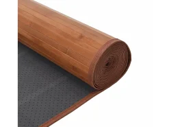 Senad Alfombra rectangular bambú marrón 70x100 cm