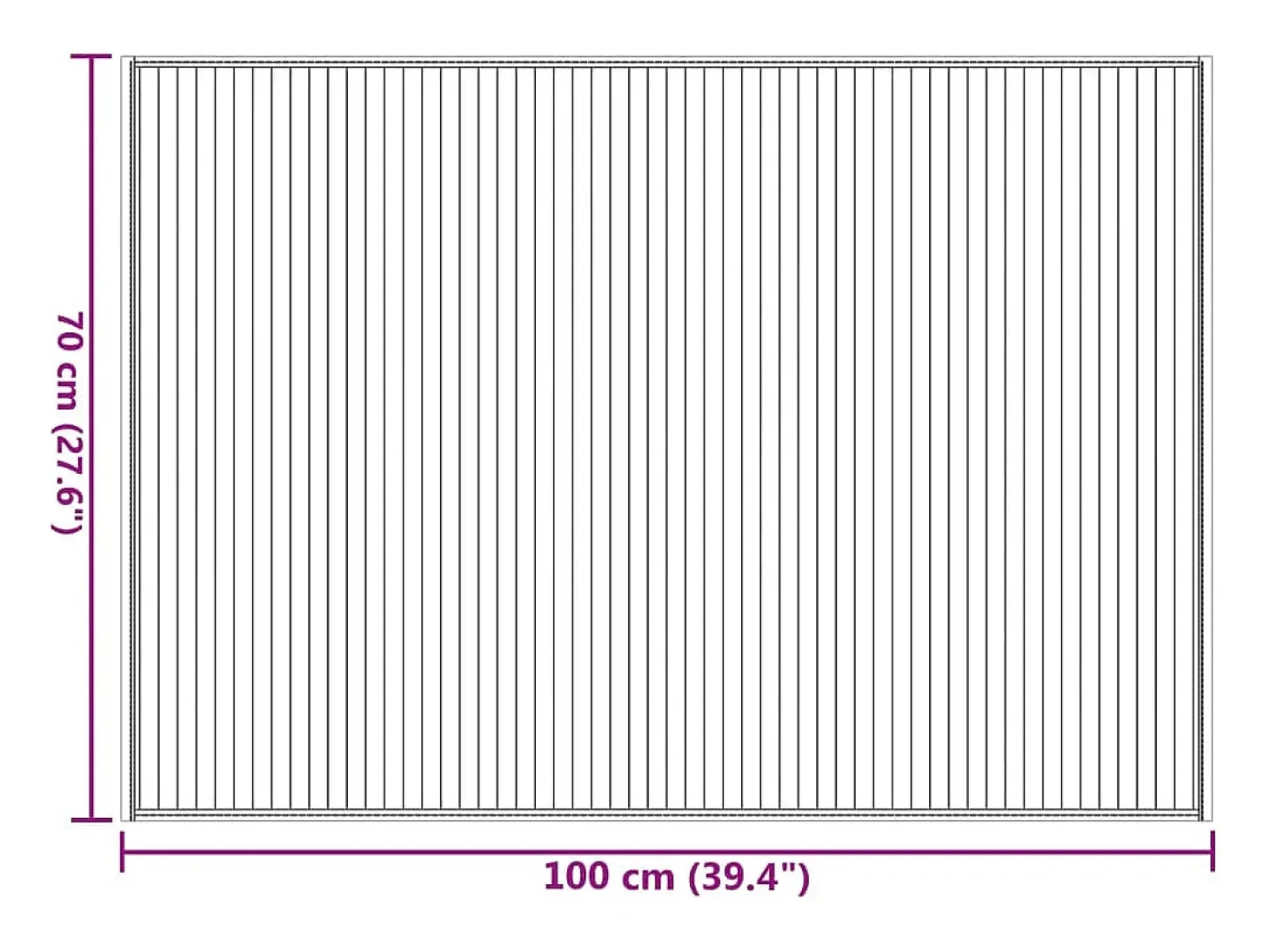 Senad Alfombra rectangular bambú marrón 70x100 cm