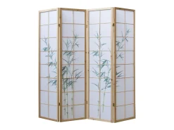 Best Separador de ambiente 176x2.2x175 cm madera blanca patrón de bambú Verde