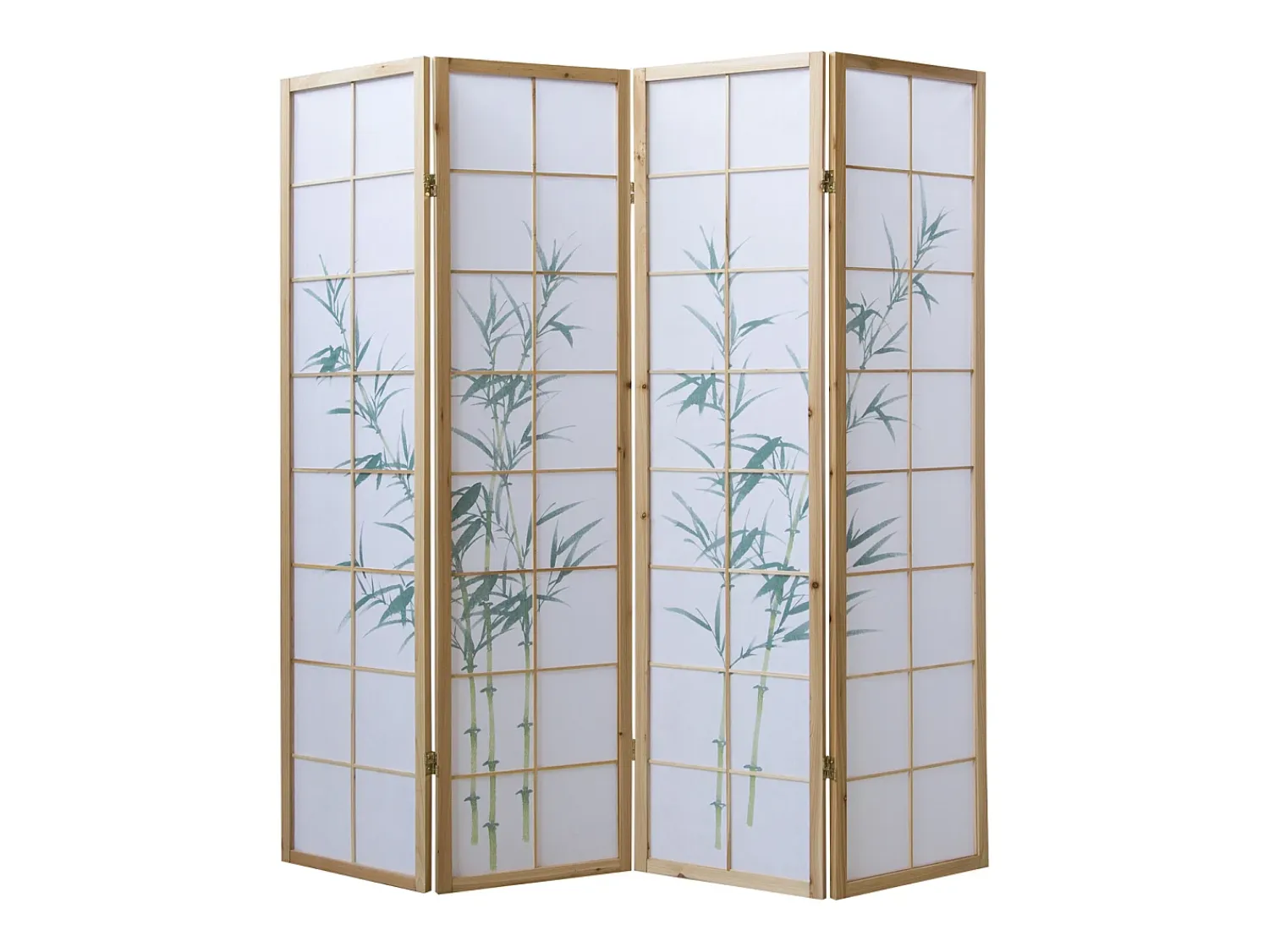 Best Separador de ambiente 176x2.2x175 cm madera blanca patrón de bambú Verde