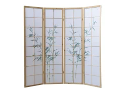 Best Separador de ambiente 176x2.2x175 cm madera blanca patrón de bambú Verde