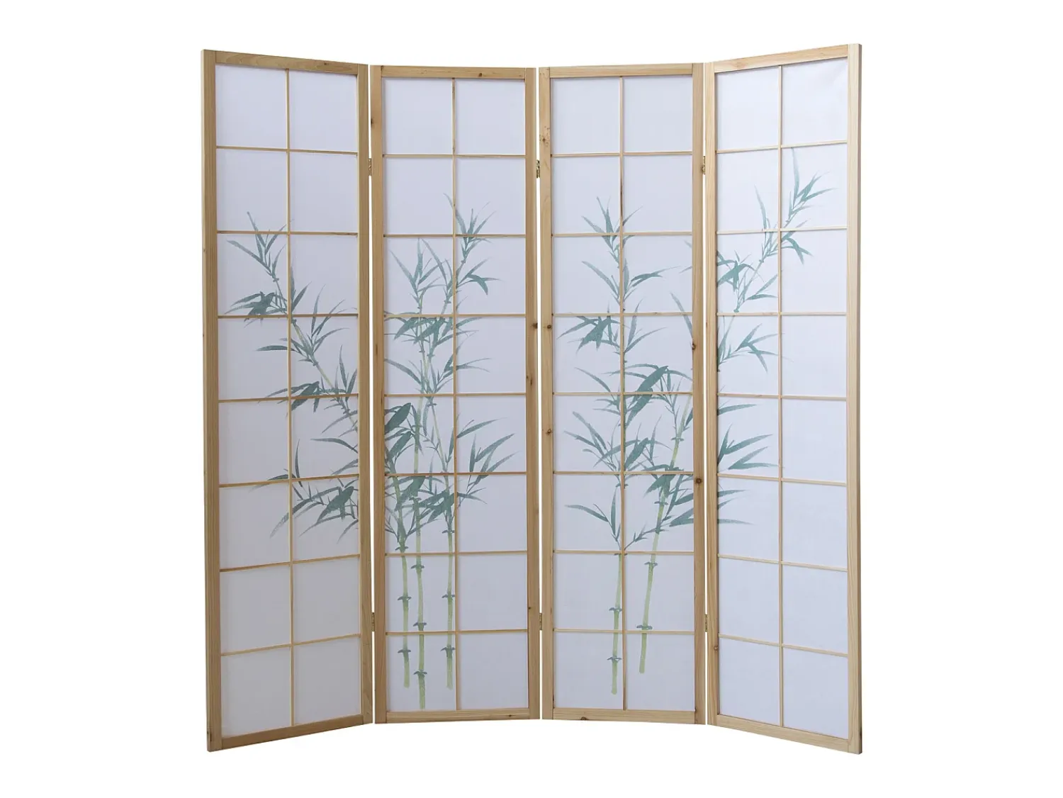 Best Separador de ambiente 176x2.2x175 cm madera blanca patrón de bambú Verde