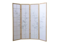 Best Separador de ambiente 176x2.2x175 cm madera blanca patrón de bambú Verde