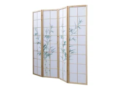 Best Separador de ambiente 176x2.2x175 cm madera blanca patrón de bambú Verde