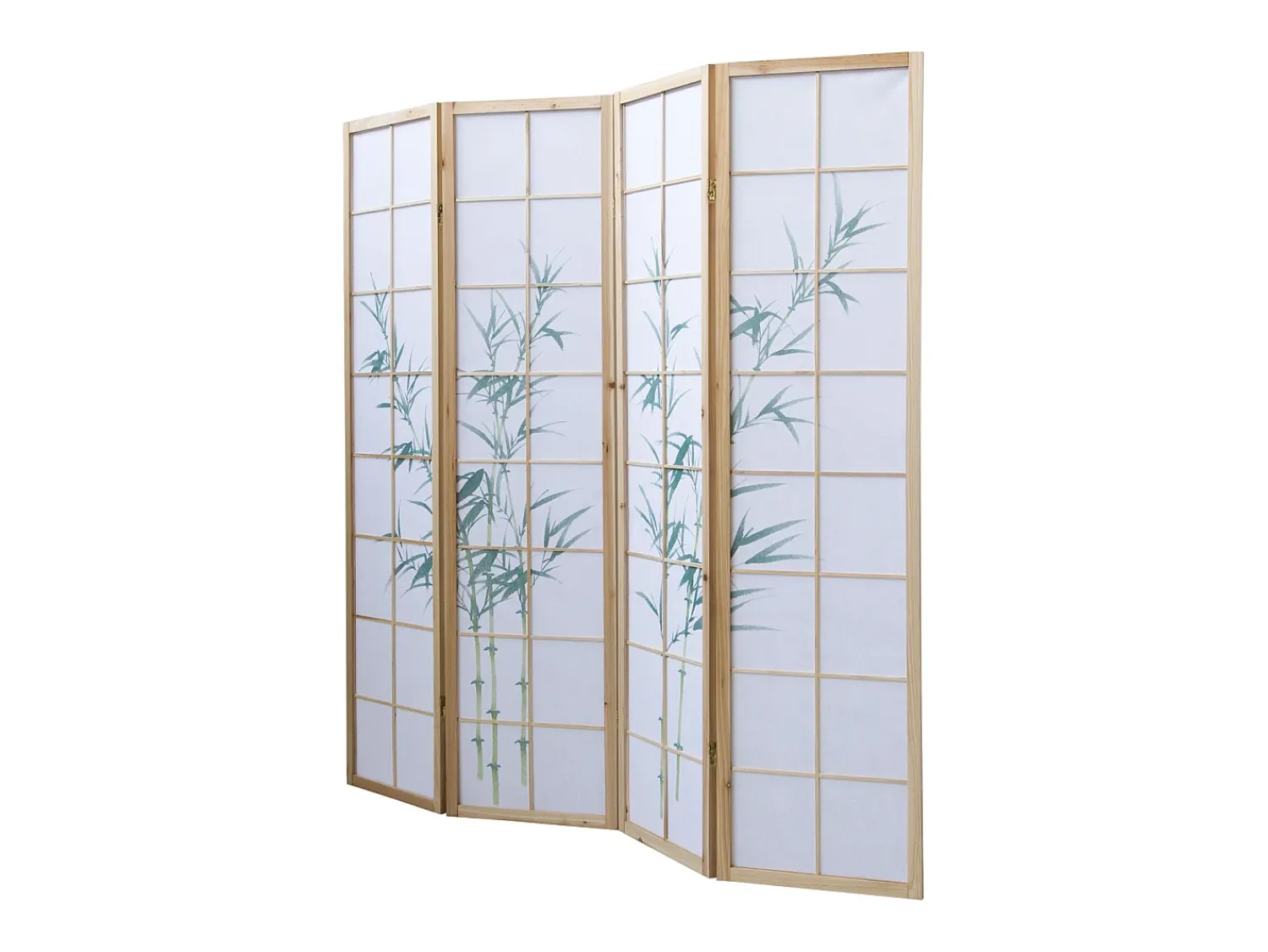 Best Separador de ambiente 176x2.2x175 cm madera blanca patrón de bambú Verde