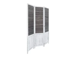 New Separador de Ambiente 170x120x2 cm Blanco Vintage Marru00f3n / Blanco