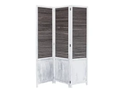 New Separador de Ambiente 170x120x2 cm Blanco Vintage Marru00f3n / Blanco