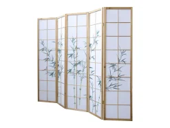 Biombo^Separador de ambiente 220x2x175 cm blanco natural Verde