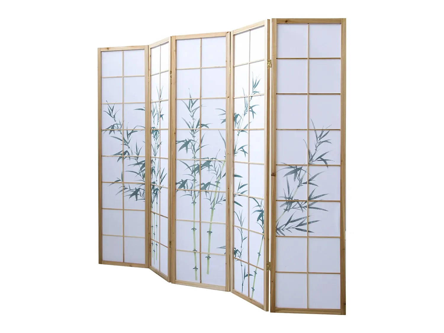 Biombo^Separador de ambiente 220x2x175 cm blanco natural Verde