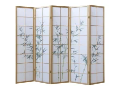 Biombo^Separador de ambiente 220x2x175 cm blanco natural Verde