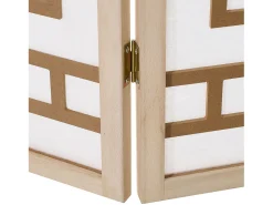 Separador de ambiente 170x120x2.0 cm Natural/Blanco/Marrón Shoji de 3 paneles Marru00f3n