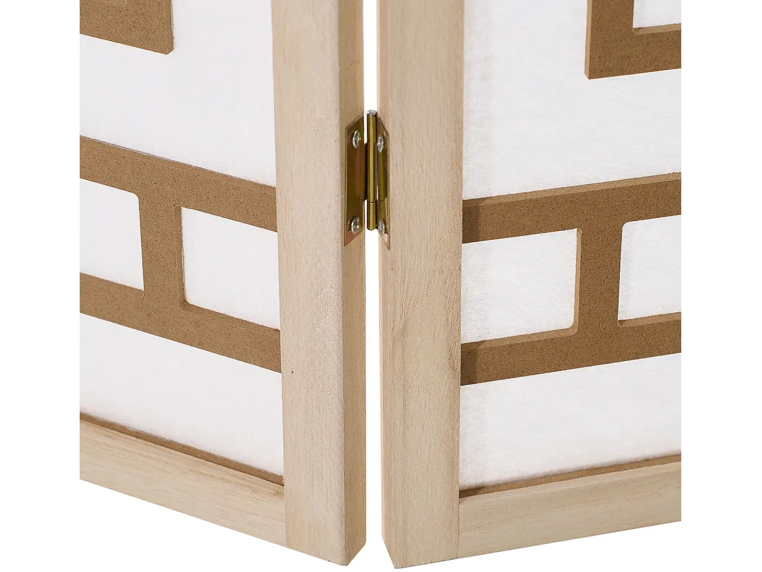 Separador de ambiente 170x120x2.0 cm Natural/Blanco/Marrón Shoji de 3 paneles Marru00f3n