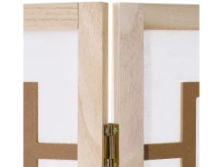 Separador de ambiente 170x120x2.0 cm Natural/Blanco/Marrón Shoji de 3 paneles Marru00f3n