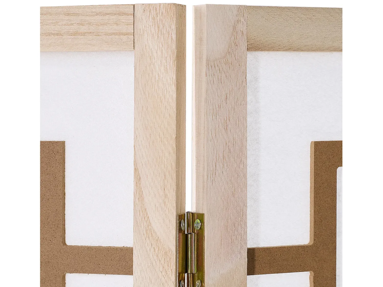Separador de ambiente 170x120x2.0 cm Natural/Blanco/Marrón Shoji de 3 paneles Marru00f3n