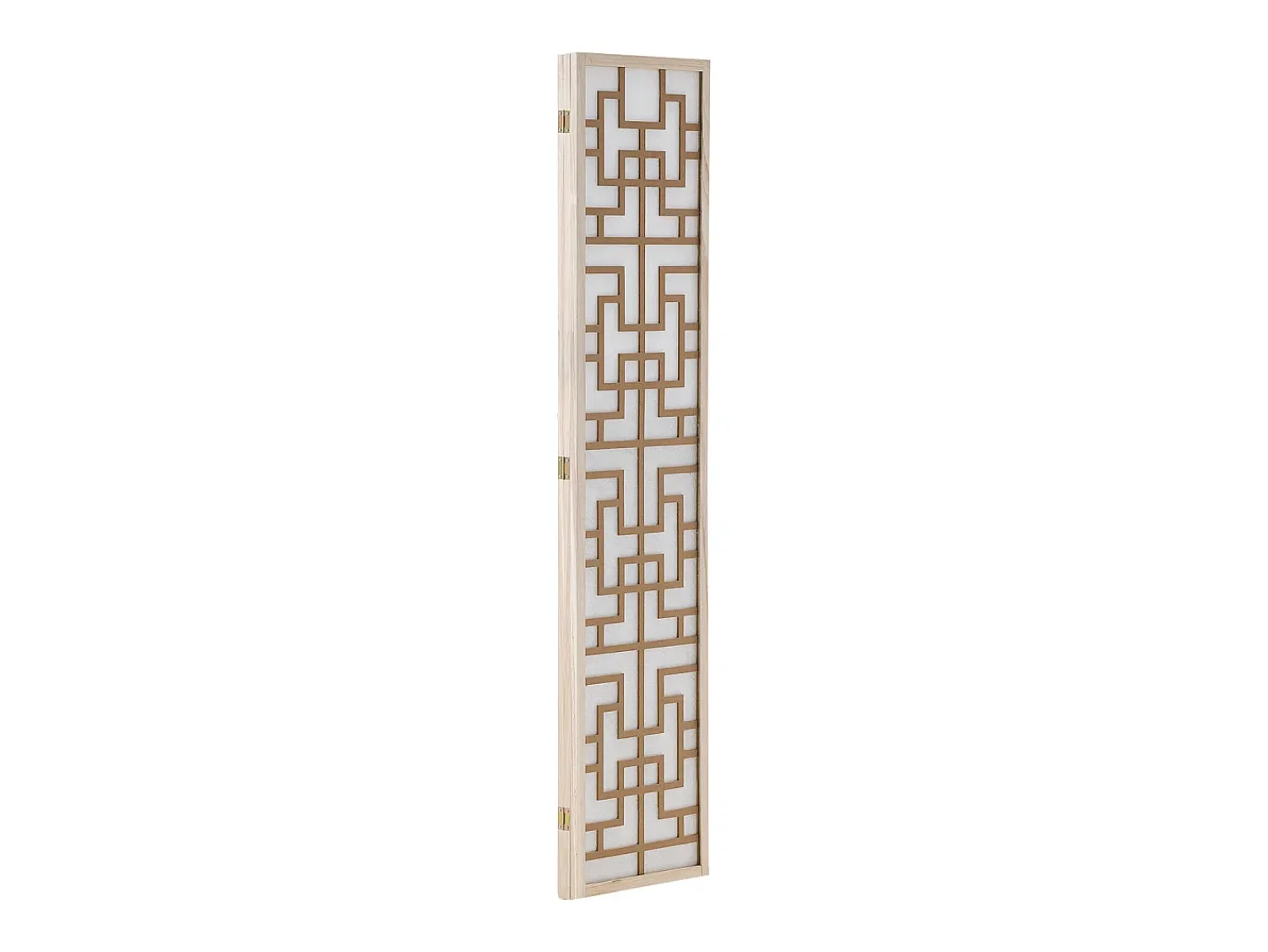 Separador de ambiente 170x120x2.0 cm Natural/Blanco/Marrón Shoji de 3 paneles Marru00f3n