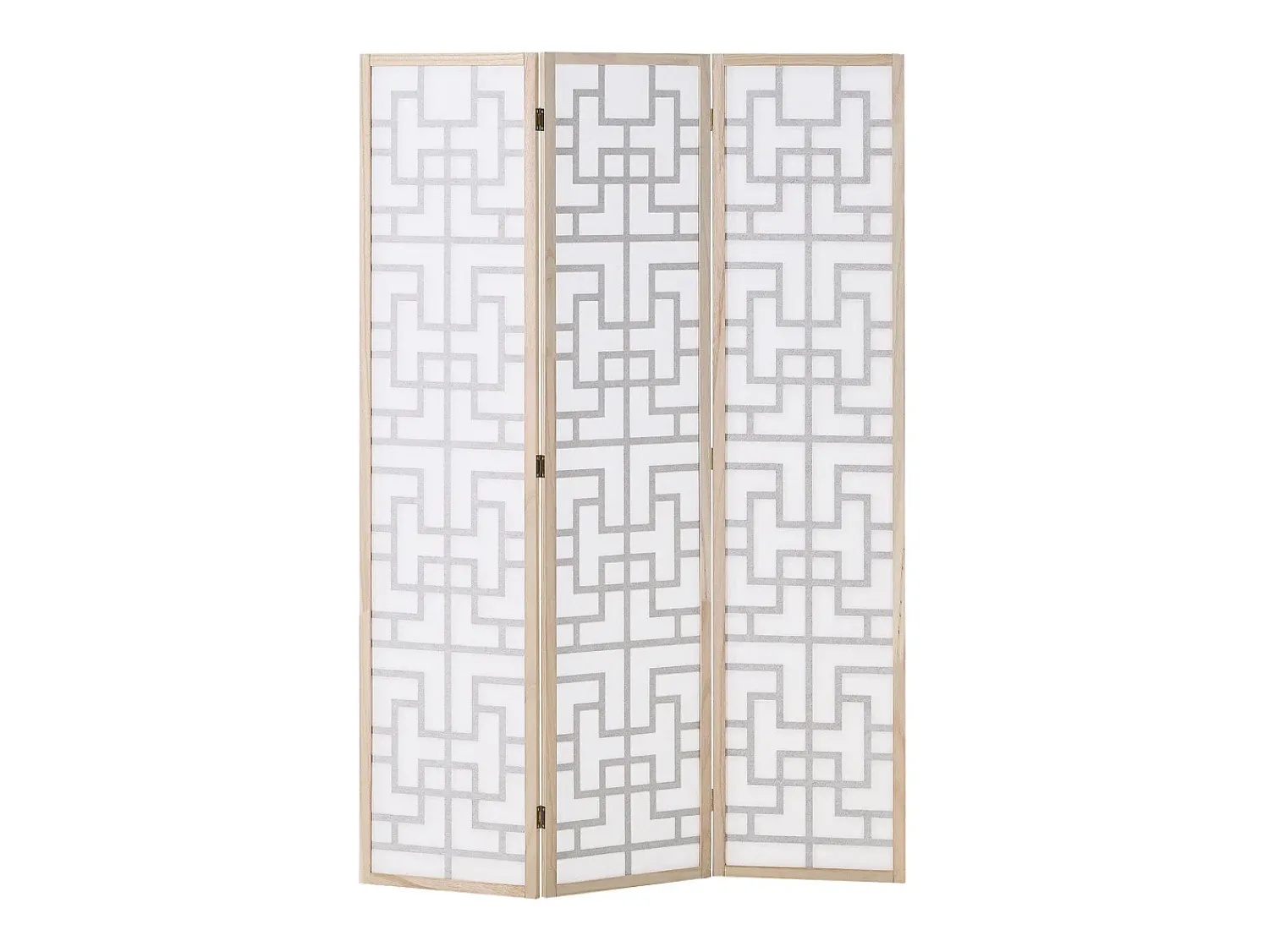 Separador de ambiente 170x120x2.0 cm Natural/Blanco/Marrón Shoji de 3 paneles Marru00f3n