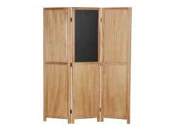 Sale Separador de ambiente 170x120x2 cm biombo de madera natural Negro / Marru00f3n