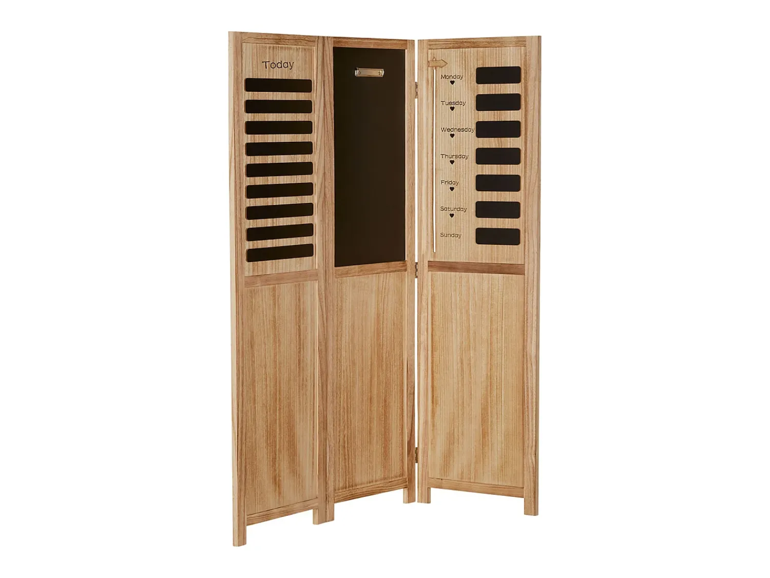 Sale Separador de ambiente 170x120x2 cm biombo de madera natural Negro / Marru00f3n