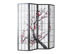 Separador de ambiente 176x2x179 cm negro Shoji