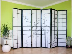 Separador de ambiente 264x2x179 cm negro Shoji