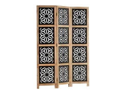 Separador de ambientes 170x120x2 cm natural negro Negro / Marru00f3n