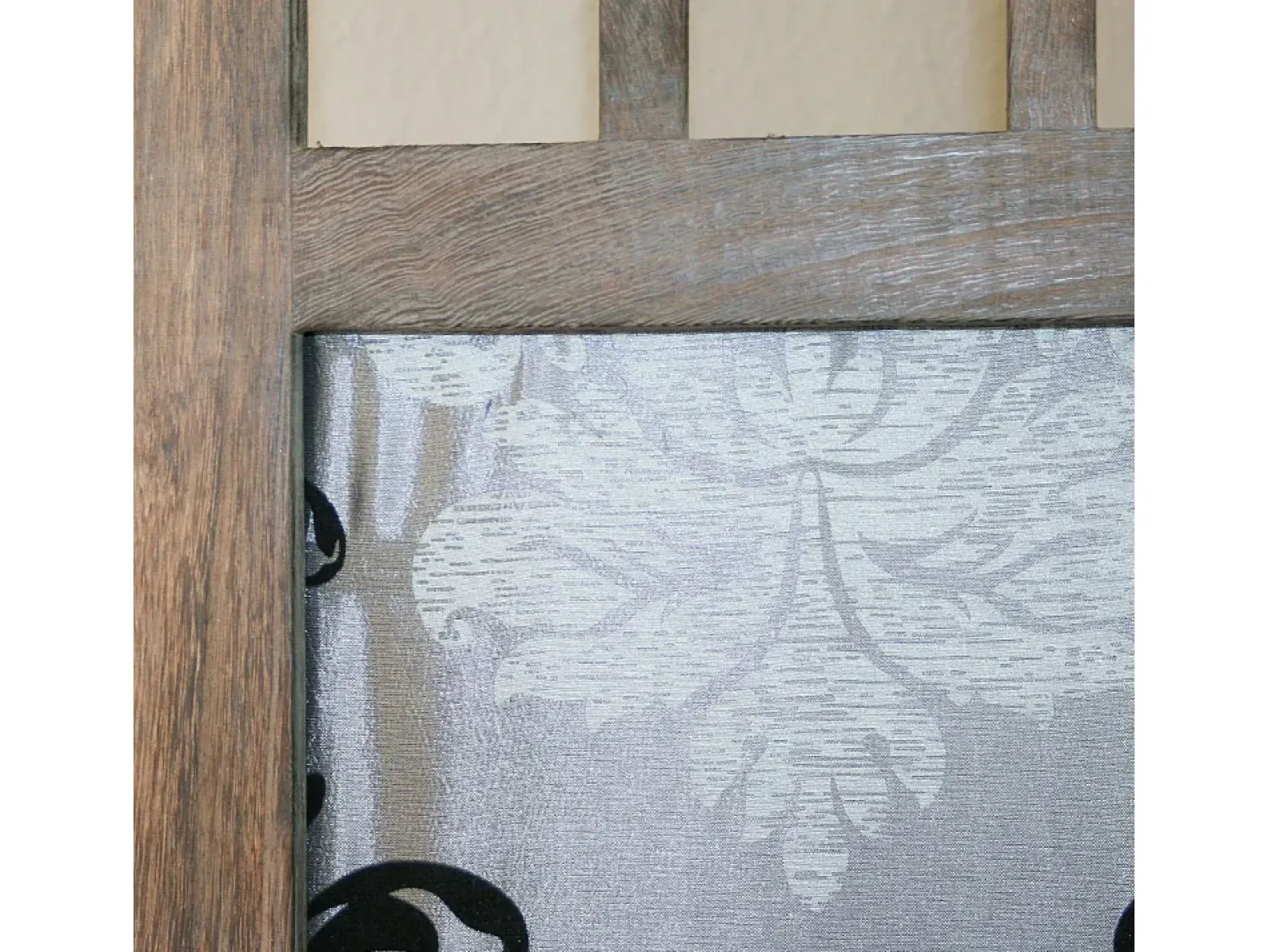 Biombo^Separador de habitación 170x120x2 cm Marrón Gris con patrón Negro / Marru00f3n