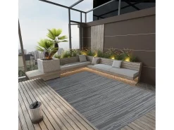Clearance Garden Furniture Seran Alfombra de exterior ARAKIL antracita 140x200 cm PP Gris antracita