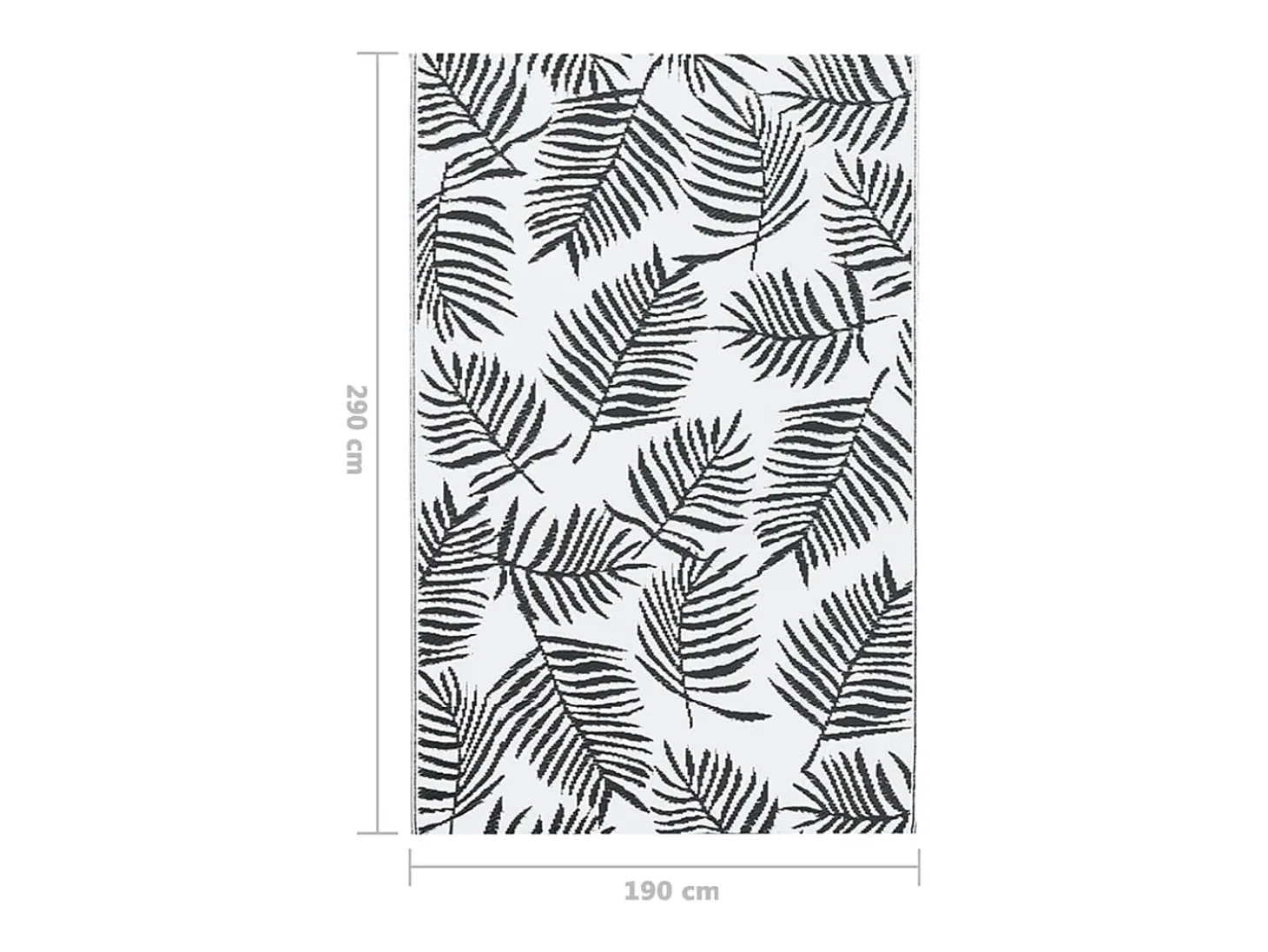 Seran Alfombra de exterior ARAKIL blanca y negra 190x290 cm PP