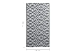 Seran Alfombra de exterior ARAKIL blanca y negra 190x290 cm PP