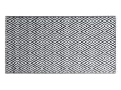 Seran Alfombra de exterior ARAKIL blanca y negra 190x290 cm PP
