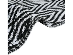 Seran Alfombra de exterior ARAKIL blanca y negra 190x290 cm PP