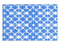 Garden Furniture Alfombra De Exterior^Seran Alfombra exterior ARAKIL y blanco 160x230 cm PP Azul