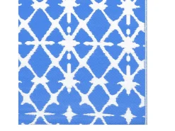 Garden Furniture Alfombra De Exterior^Seran Alfombra exterior ARAKIL y blanco 160x230 cm PP Azul