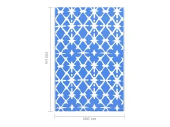 Garden Furniture Alfombra De Exterior^Seran Alfombra exterior ARAKIL y blanco 160x230 cm PP Azul