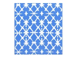 Garden Furniture Alfombra De Exterior^Seran Alfombra exterior ARAKIL y blanco 160x230 cm PP Azul