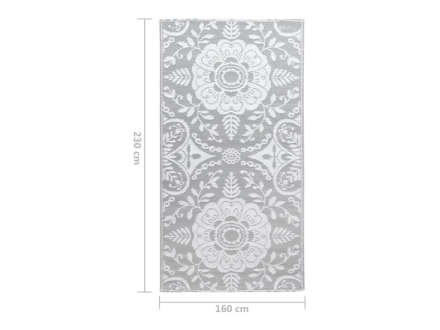 Garden Furniture Alfombra De Exterior^Seran Alfombra exterior ARAKIL PP claro 160x230 cm Gris