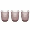 Vaso^Set 3 Vasos Cyclamen 300 cc Diamante Cyclamen en cristal rosa
