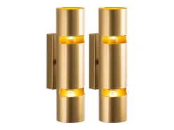 OZAIA Aplique Para Pared^Set de 2 apliques de pared de metal - Alt. 30 x D. 8 cm - LYORA Dorado