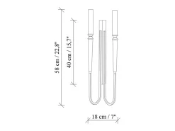 Best OZAIA Set de 2 apliques de pared estilo candelabro de metal - Dorado y negro - Alt. 58 cm - OVYLA Negro / Dorado