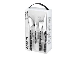 Set de 24 cubiertos Geo Amefa acero inoxidable negro