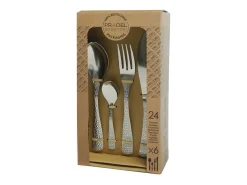 Set de 24 cubiertos Tam Tam Amefa mango grabado inox